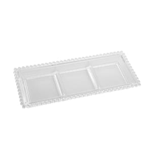 Petisqueira Wolff Cristal Com 3 Divisões Pearl 30X13X3Cm