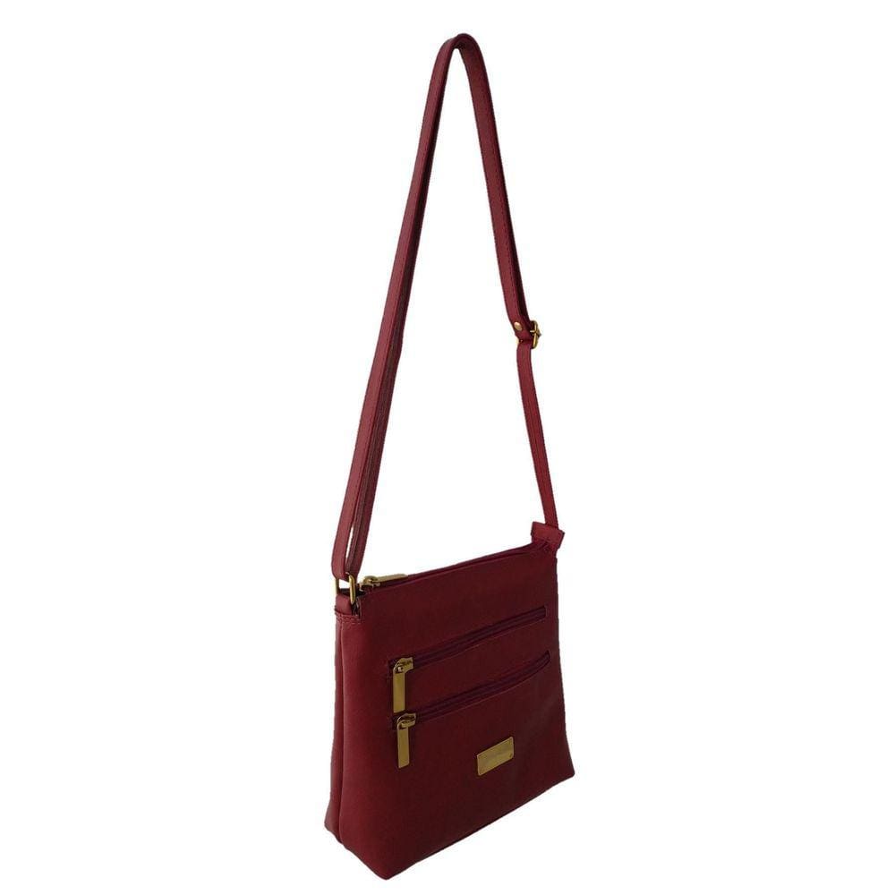 Bolsa Transversal Topgrife Couro Bordô