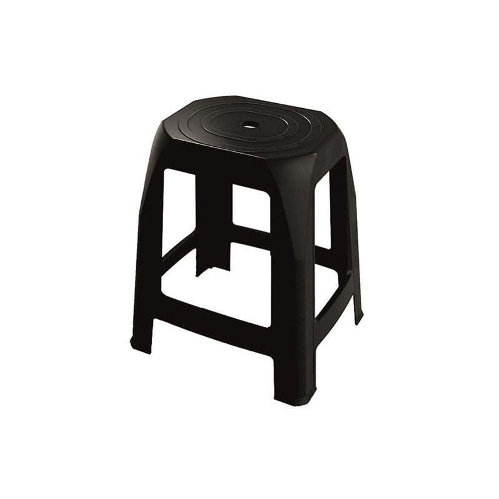Banqueta Plástica Preta Adulto 31X25X47Cm 0327 Uninjet