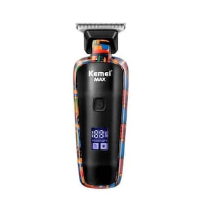Máquina De Cortar Barba Cabelo Kemei A Bateria Visor Digital