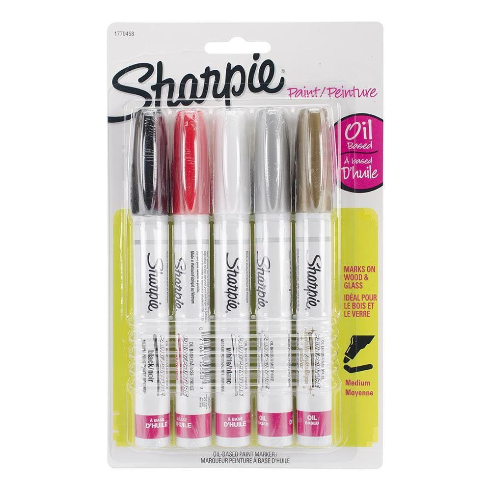 Marcador Artístico Sharpie Ponta Média Base De Óleo 5 Cores
