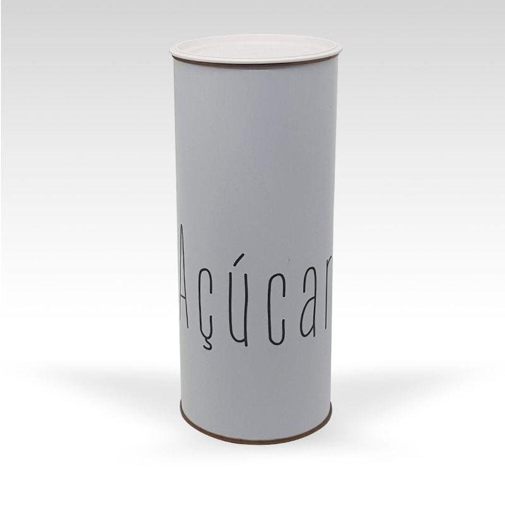 Lata Açucar Branca Porta Mantimento Divertida 1Kg Capacidad