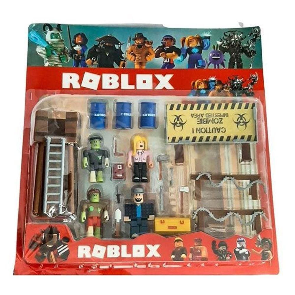 Cartela 4 Boneco Articulado 7Cm Roblx Ataque Zumbi Nº24