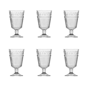 Jogo 6 Taças De Vidro Folhas Para Água 330 Ml