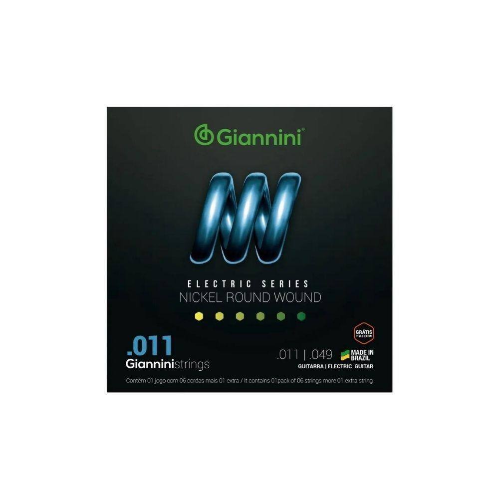 Kit 2 Encordoamento Guitarra Giannini Geegst.11 Nickel
