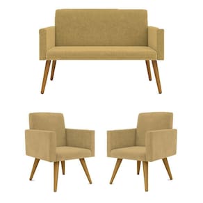 Kit Namoradeira 2 Lugares Reforçada + 2 Poltronas capuccino