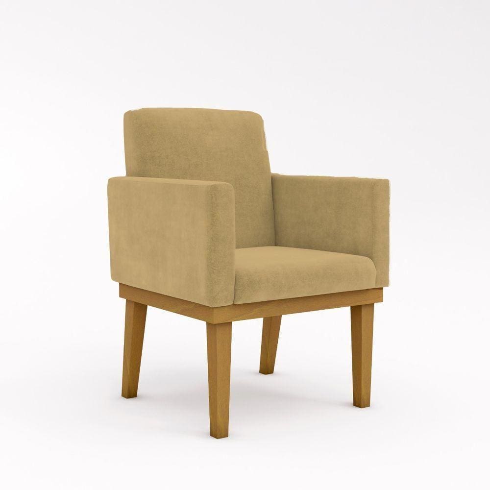 Cadeira Reforçada Para Apartamento Sala Pequena capuccino