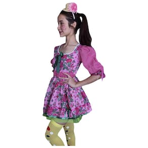 Vestido Festa Junina Adulto Chitão Colorido