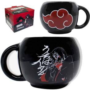 Caneca Nuvem Akatsuki Naruto Cerâmica Preta 400Ml Oficial VIZ