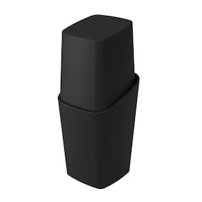 Porta Escova De Dente Creme Dental Com Tampa Pia Banheiro Square Preto - 10430 Coza