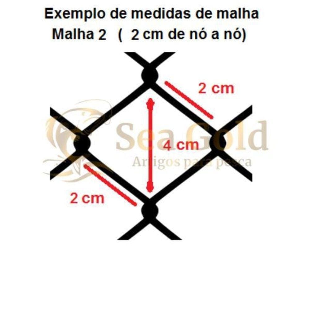 Tarrafa Pesca Com Corrente Malha 2 Fio 040 3,00 De Alt 25 Mt