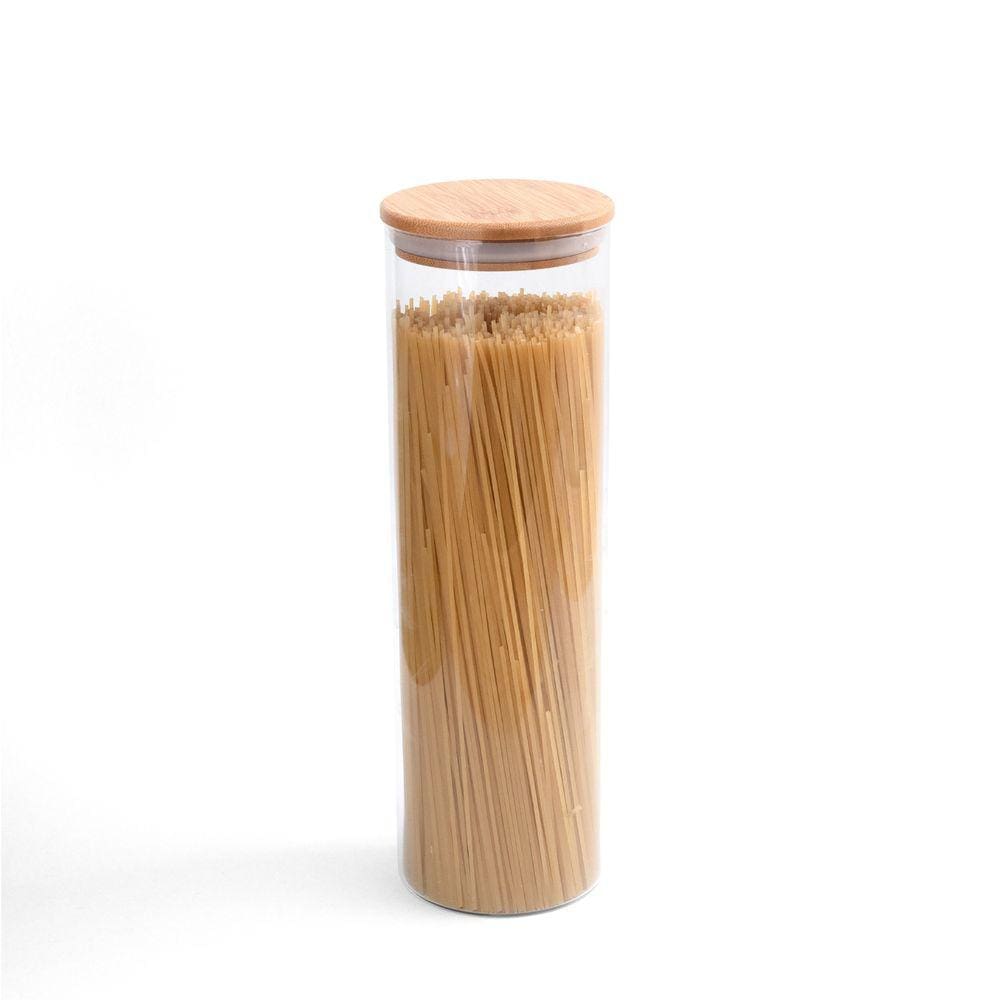 Pote De Mantimentos De 2000Ml Com Tampa De Bambu - Oikos