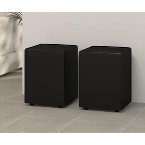 Kit 2 Puff Banquetas Cubo Quadrado Decorativo Preto