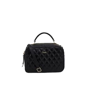 Bolsa Classe Couro Transversal Feminina 2846 Matelassê Preto