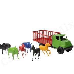 Kit Caminhão Trator Bois Animais Fazenda Brinquedo Infantil