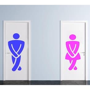 Adesivo Decorativo De Parede, Banheiro, Homem E Mulher