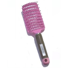 Escova Raquete Vazada Curva Cerâmica Profissional Rosa