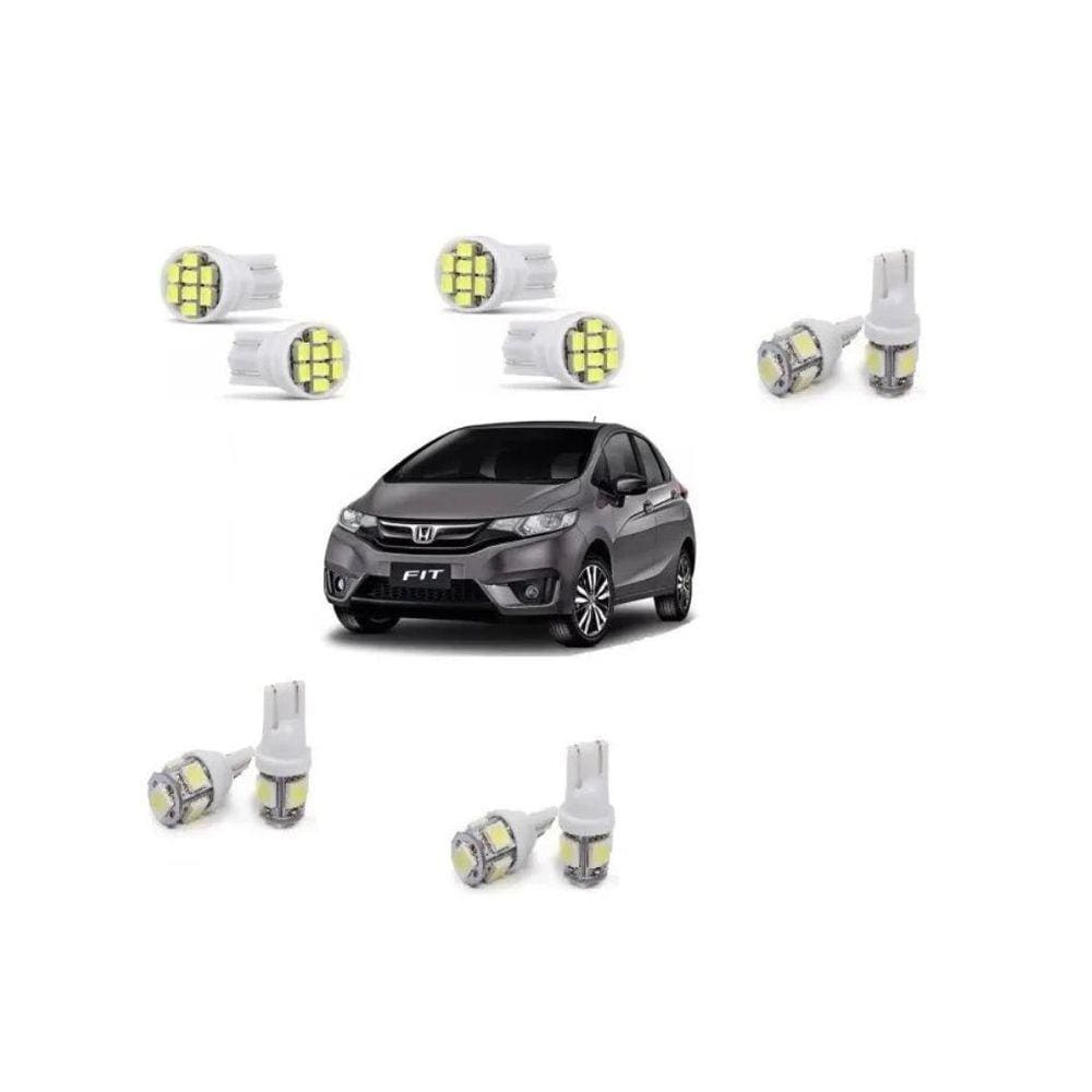 Kit Led Honda New Fit 2015 E 2016 Pingo Teto Placa Ré Top