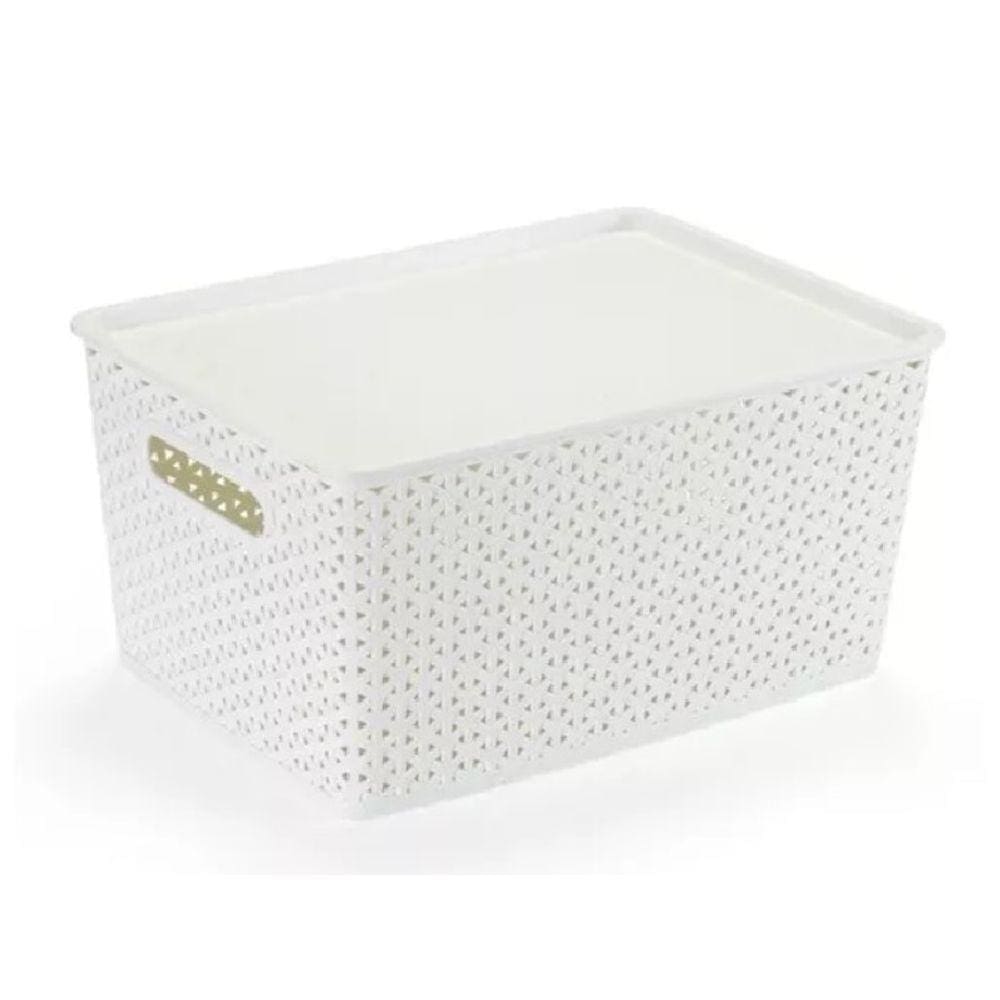 Cesto Organizador Rattan tampa lisa  3 litros