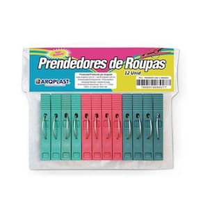 Prendedor De Roupas Plástico 12 Unidades Arqplast