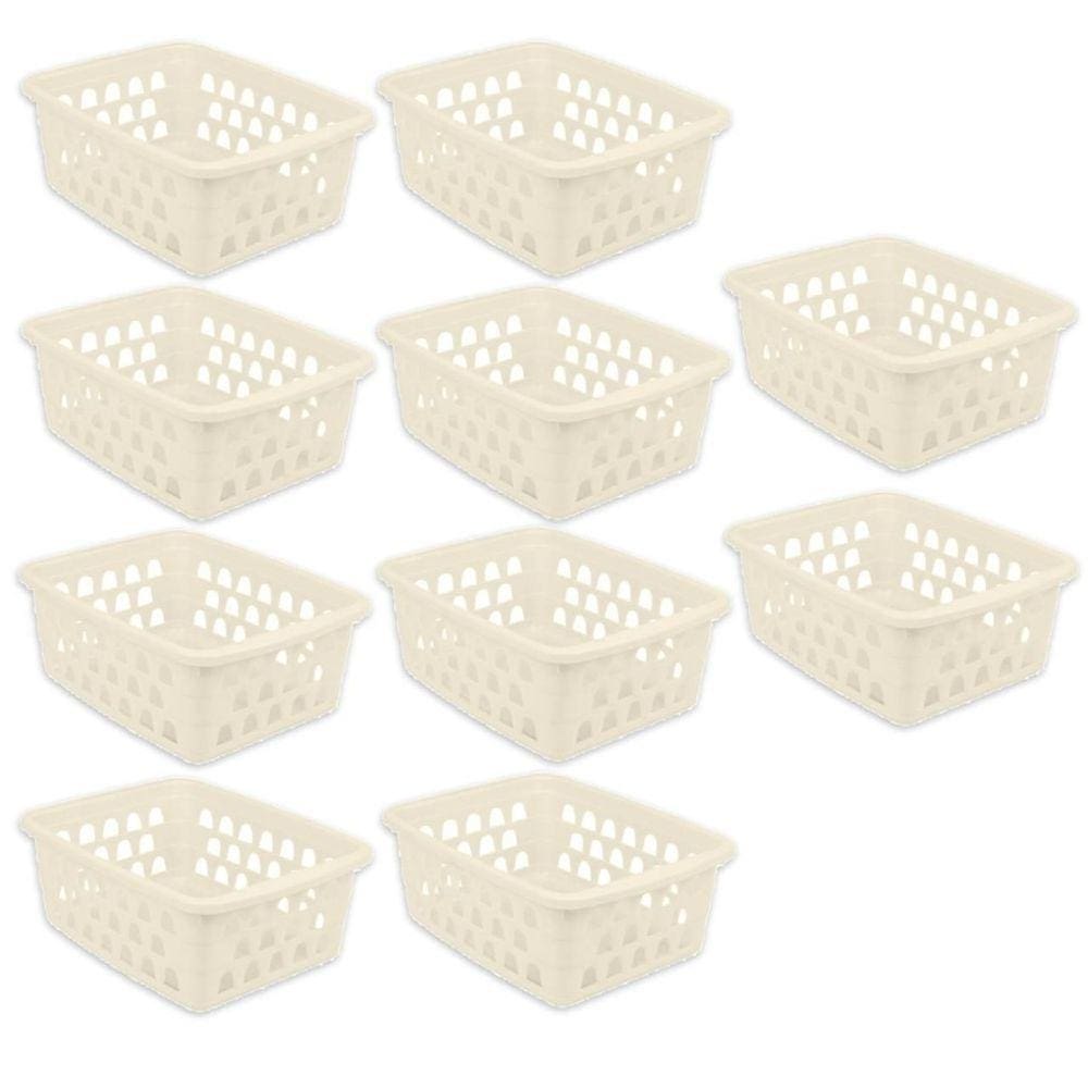 Kit 10 Cestos Multiuso Médio Palha 20X6,5X15Cm Pp 1030 Uninjet
