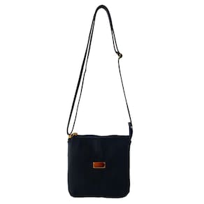 Bolsa Transversal Topgrife Couro Azul Marinho