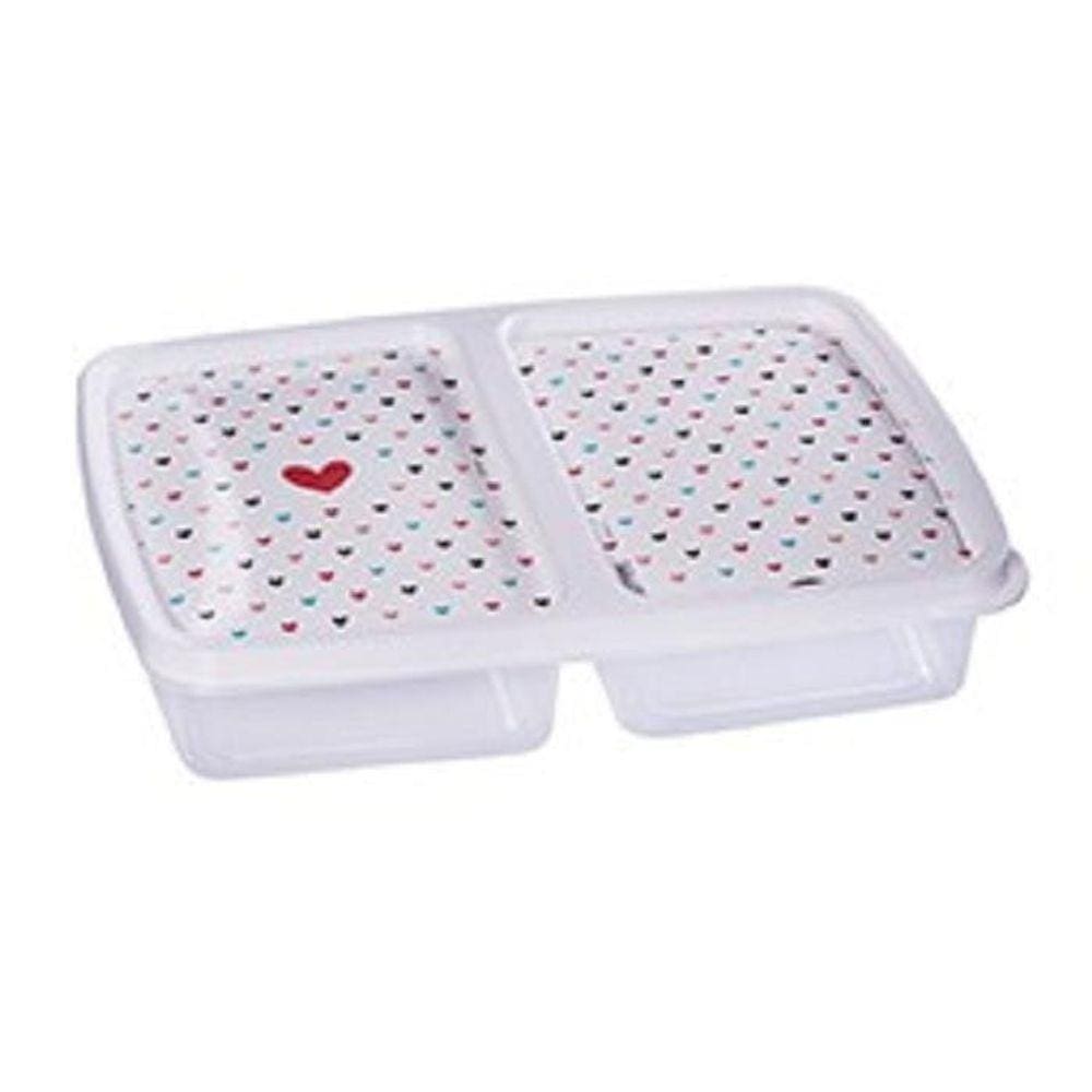 Porta Frios Com 2 Divisórias Decorado Coração Plasútil