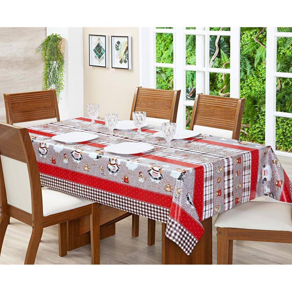Toalha Térmica Mesa Estampada 1,40X1,40 4 Lugar Cozinheira