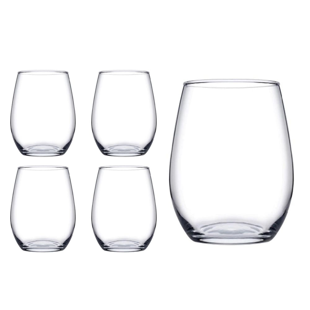 Jogo Copo Vidro Redondo Transparente Amber Duravel 440ml 4Un