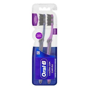 Escova Dental Oral B Complete Charcoal 5 Ações Com Carvão 2 Un