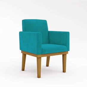 Cadeira Com Base Mesa De Estudos Poltrona azul Turquesa