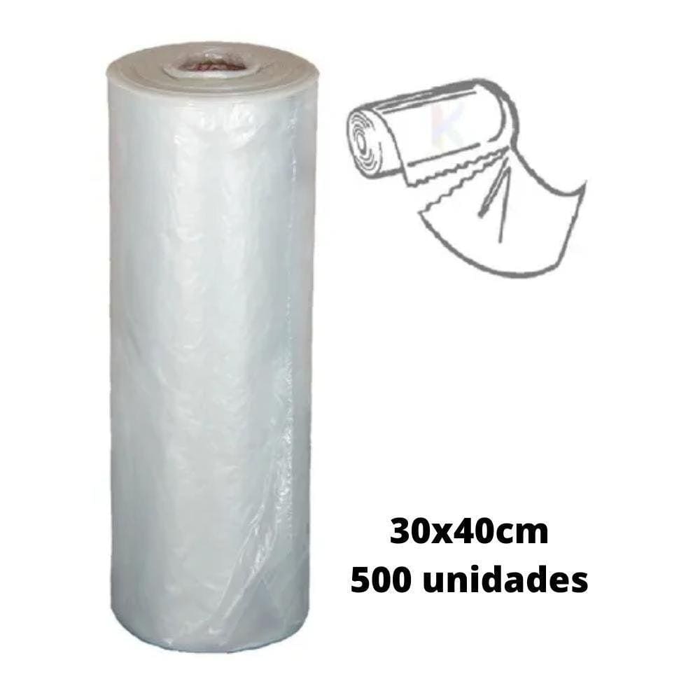 Bobina Plástica Picotada Transparente 500 Unidades 30X40Cm