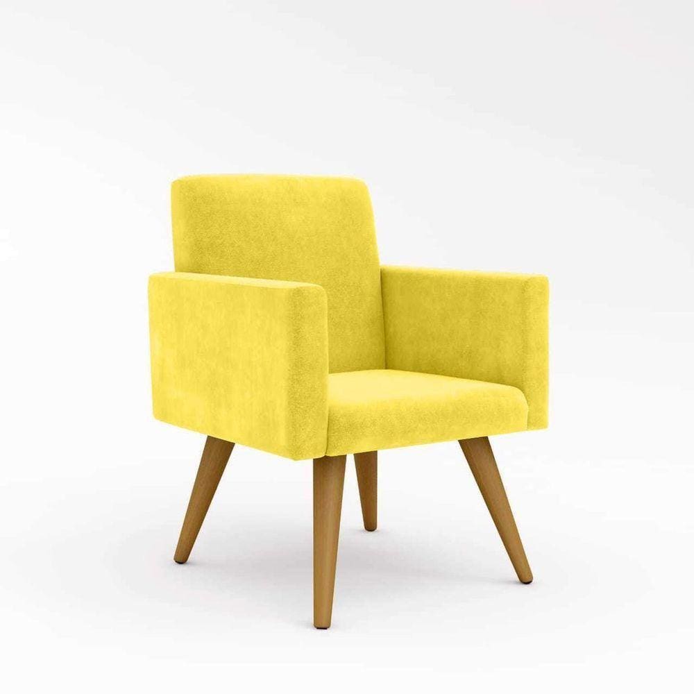 Cadeira Escritório Poltrona Suede Amarela