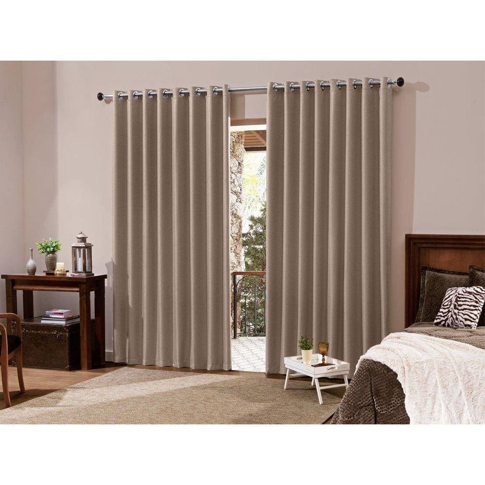 Cortina Blackout de Sala e Quarto Em Tecido 3,00 x 2,50 Bege  Admirare