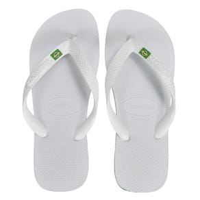 Chinelo Havaianas Brasil Com Bandeira Branco Tradicional