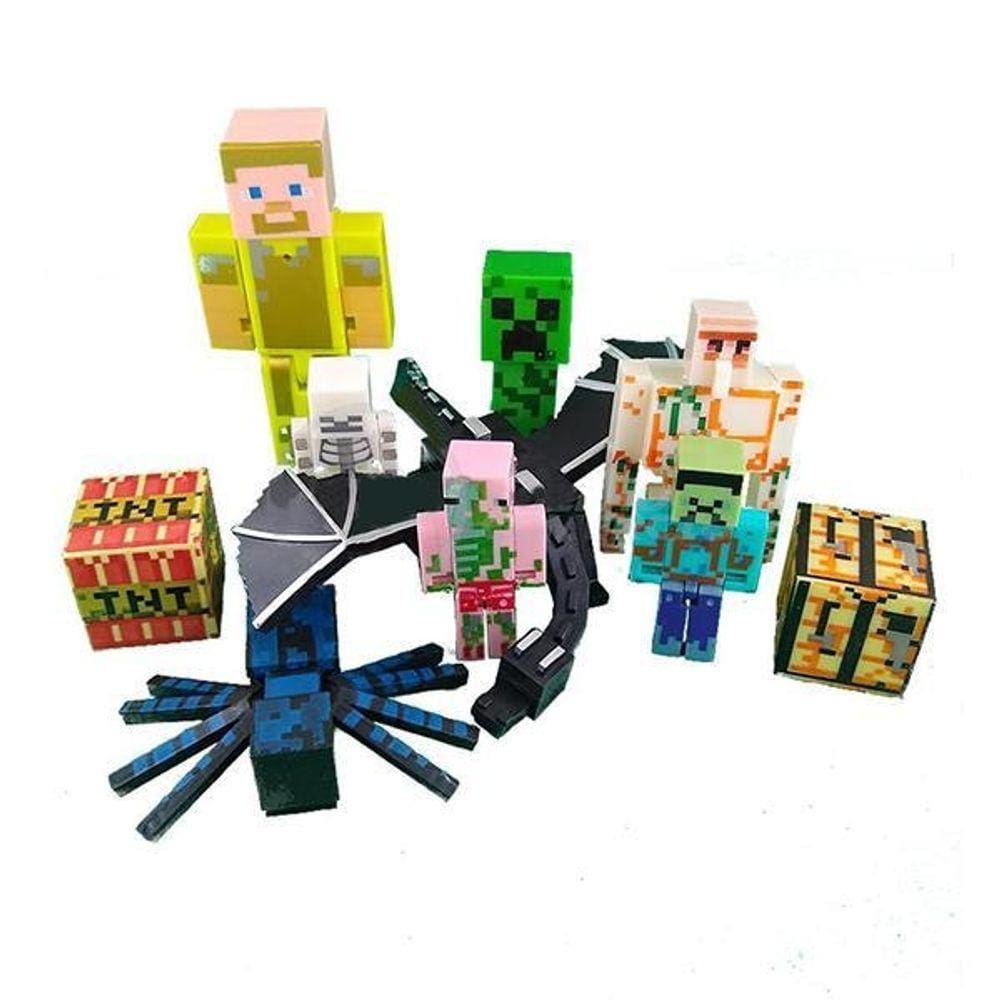 Bonecos Minecraft Kit 10 PCS Dragão Nova Coleção - Yes - Boneco