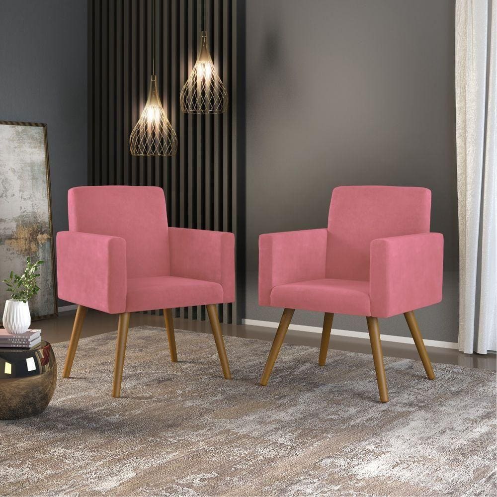 Kit 02 Poltronas Sala Rosa