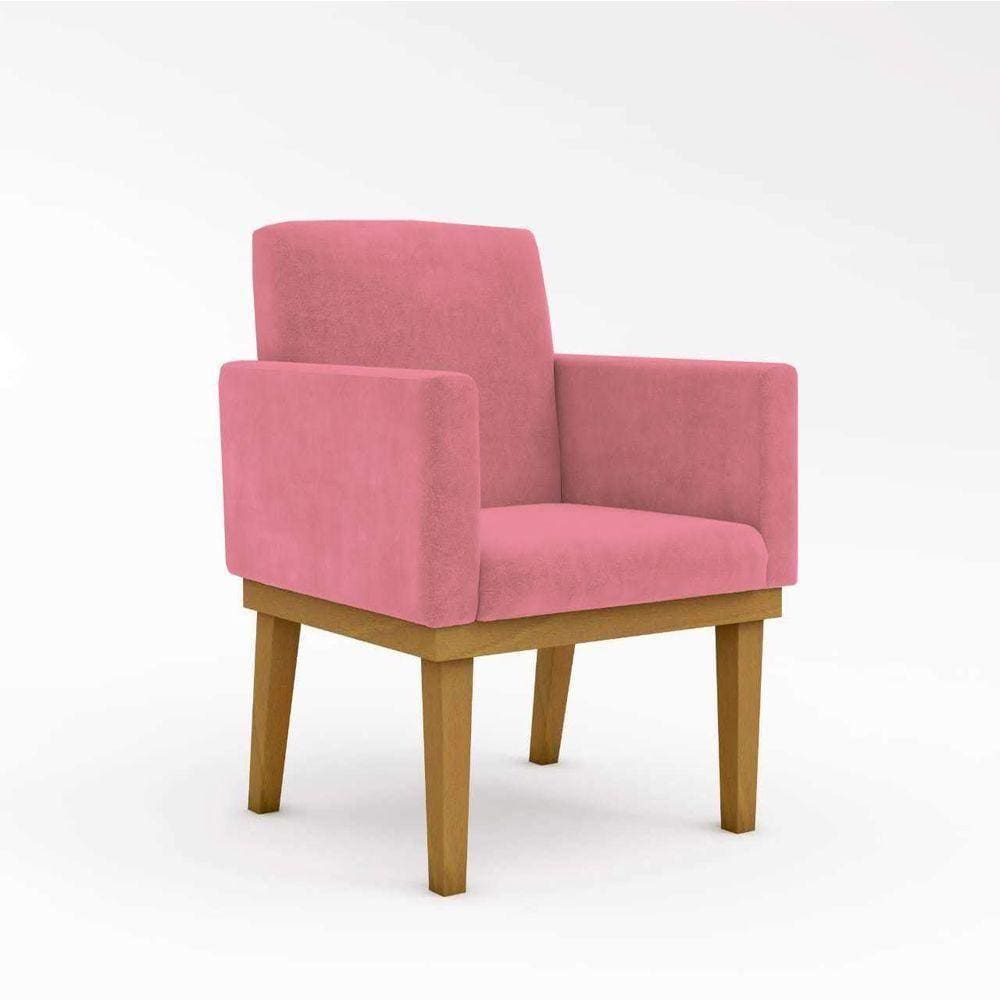 Cadeira Reforçada Poltrona Home Office Estudos Rosa