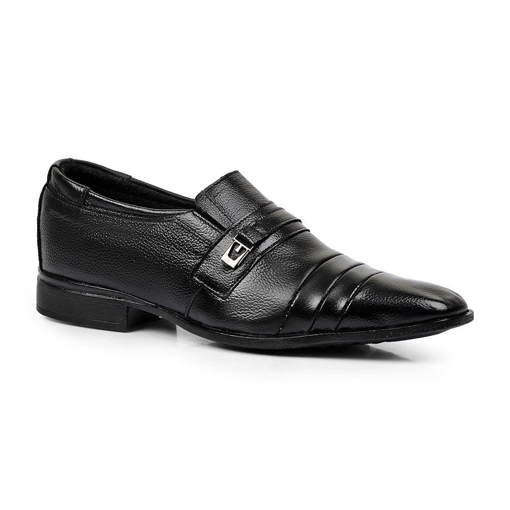 Sapato Social Em Couro Com Fivela Polo State Premium Loafer Montecello Preto