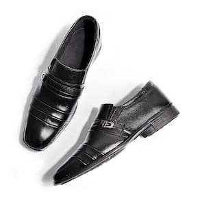 Sapato Social Em Couro Com Fivela Polo State Premium Loafer Montecello Preto