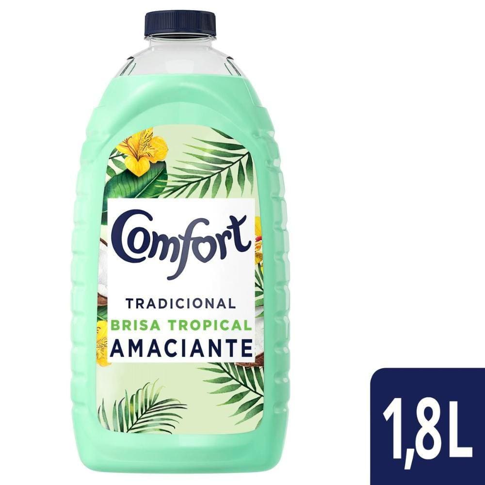 Amaciante Comfort Diluído Tradicional Brisa Tropical com Toque de Coco Frasco 1,8L