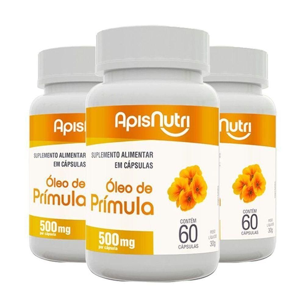 Kit 3 óleo De Prímula 500mg Apisnutri 60 Cápsulas