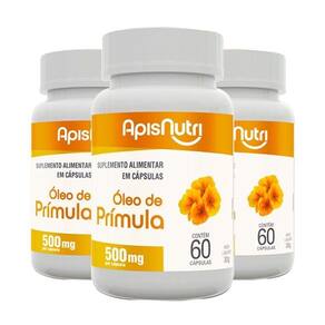 Kit 3 óleo De Prímula 500mg Apisnutri 60 Cápsulas