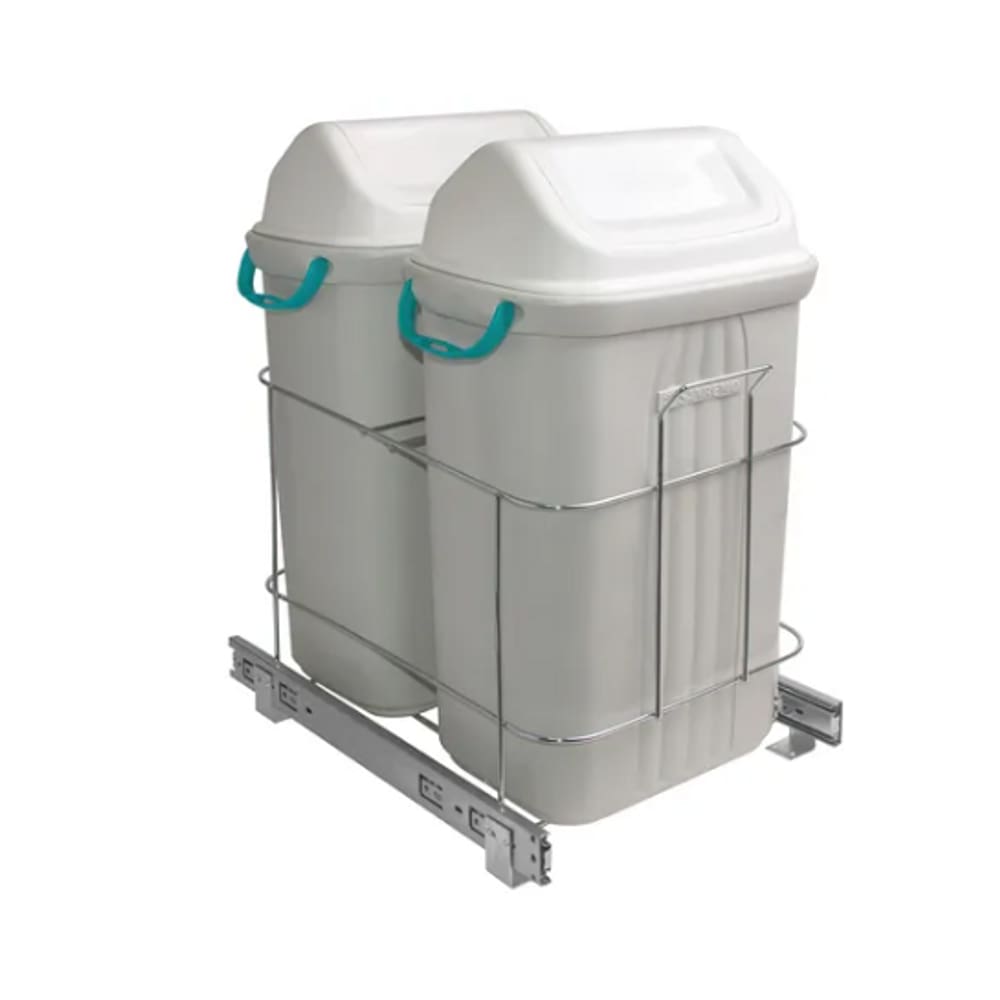 Lixeira De Embutir Deslizante Dupla 30l Para Cozinha 7190 Cr