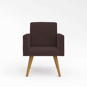 Cadeira Decorativa Para Quarto – Balaqui Decor Cor:marrom