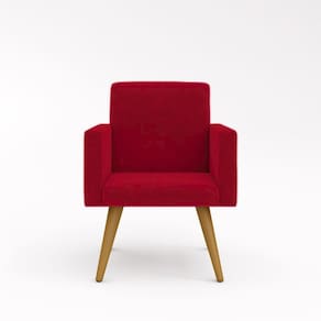 Cadeira Decorativa Para Quarto – Balaqui Decor Cor:vermelha