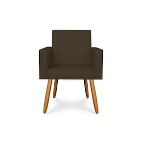 Poltrona Couro Couríno P/Salão Balaqui Decor courino Marrom