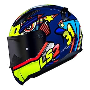 Capacete LS2 FF353 Rapid Khan Azul e Amarelo