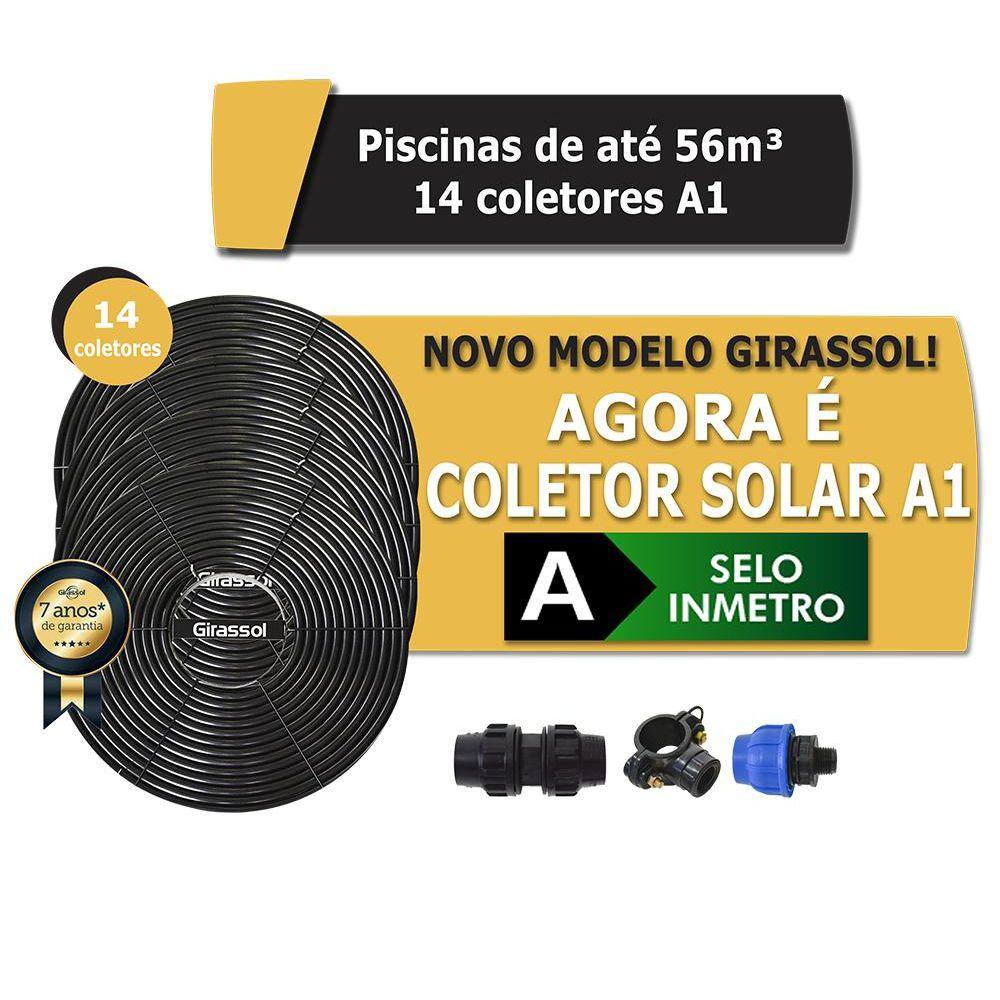 Aquecedor Solar Piscinas Até 56.000l 14 Placas A1 - Girassol