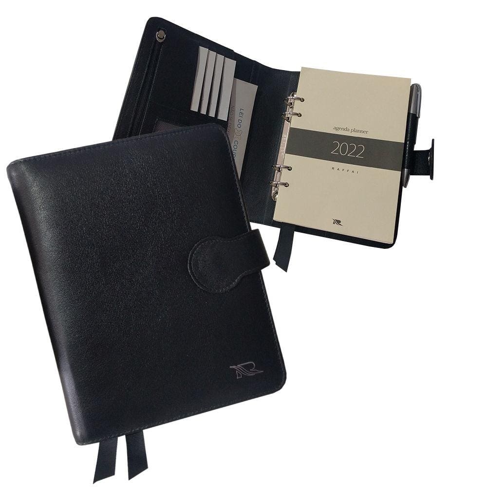 Agenda Planner Couro Raffai 2022 Preto